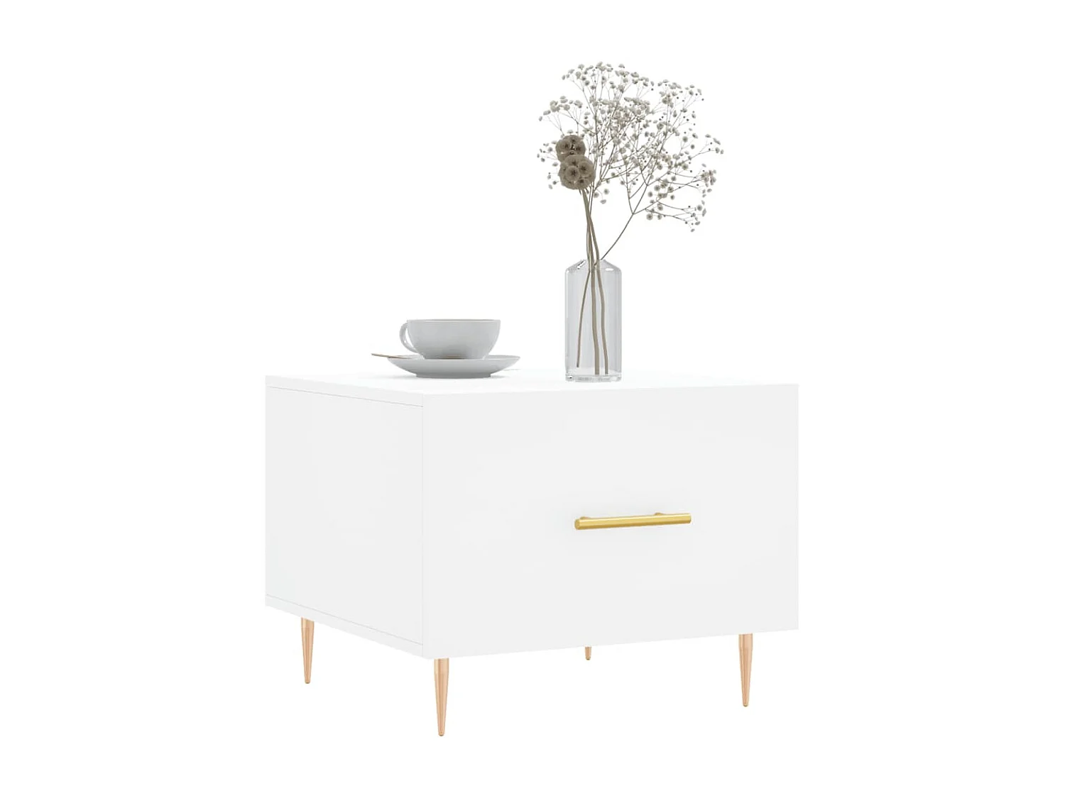 2er-Set Couchtische Beistelltisch Weiß 50x50x40 cm Holzwerkstoff -MN23303