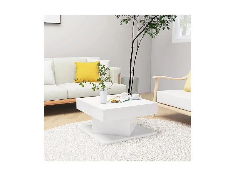 Couchtisch Beistelltisch Weiß 57x57x30 cm Holzwerkstoff -MN76657