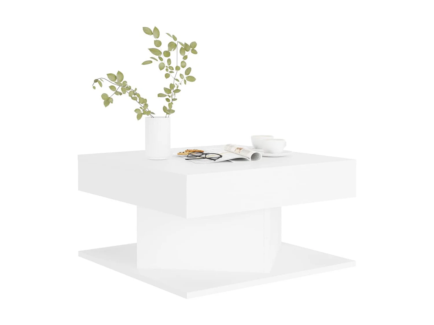 Couchtisch Beistelltisch Weiß 57x57x30 cm Holzwerkstoff -MN76657