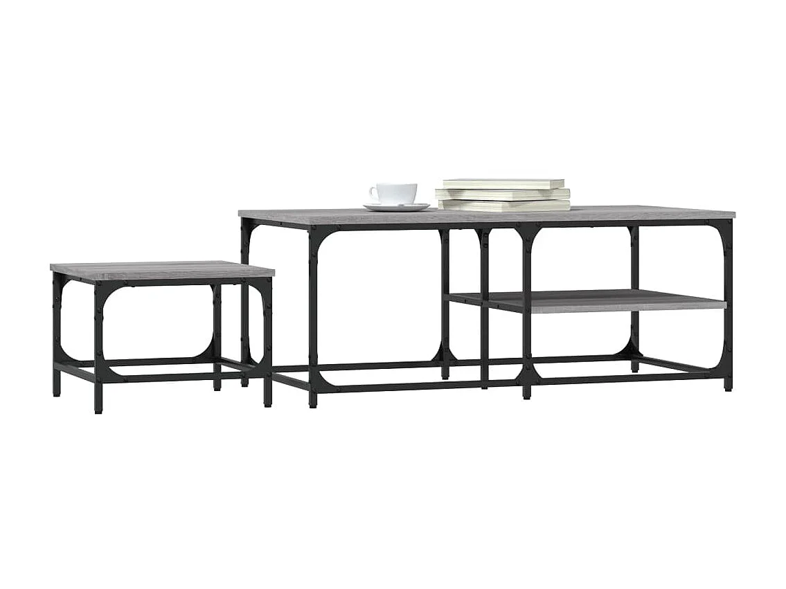 2er-Set Satztische Couchtische Grau Sonoma Holzwerkstoff -MN41725