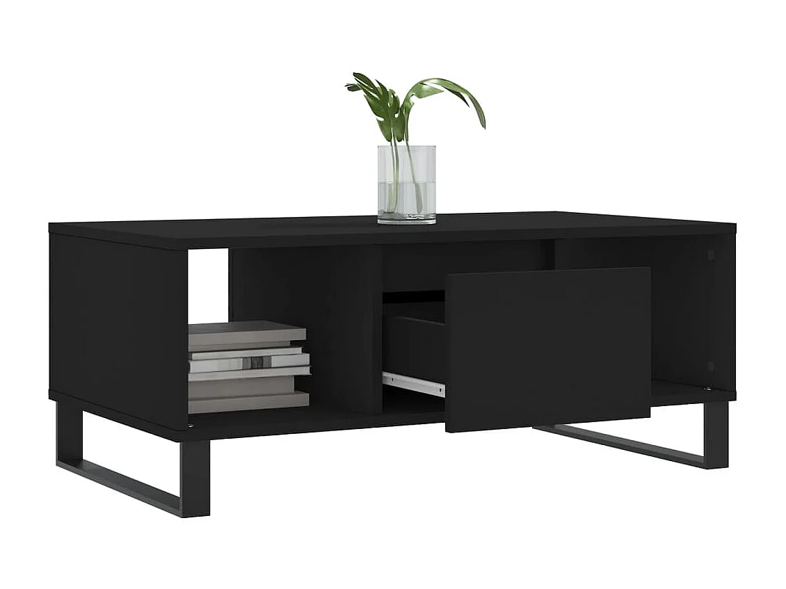 Couchtisch Beistelltisch Schwarz 90x50x36,5 cm Holzwerkstoff -MN18522