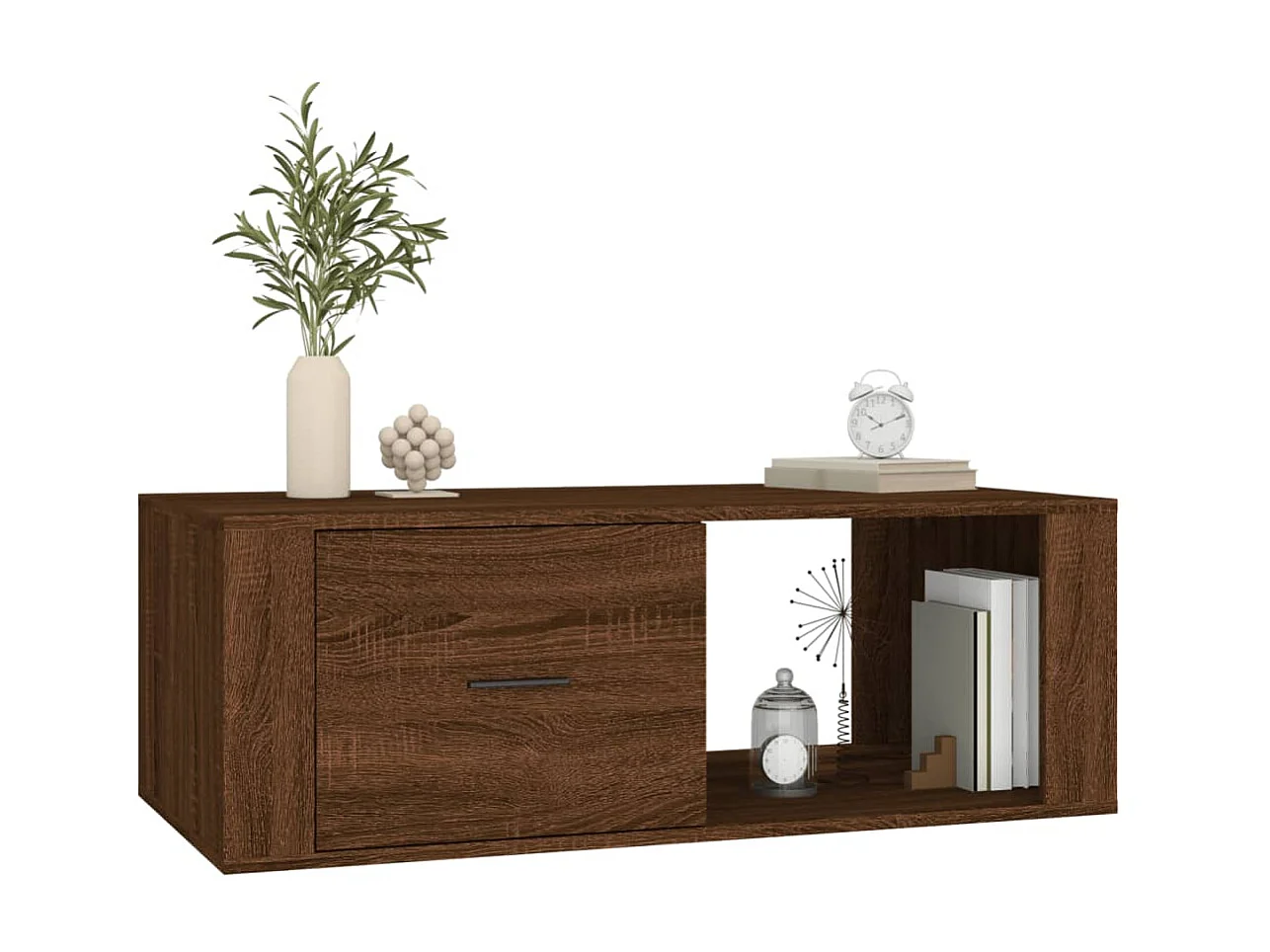Couchtisch Braun Beistelltisch Eichen-Optik 100x50,5x35 cm Holzwerkstoff -MN70460
