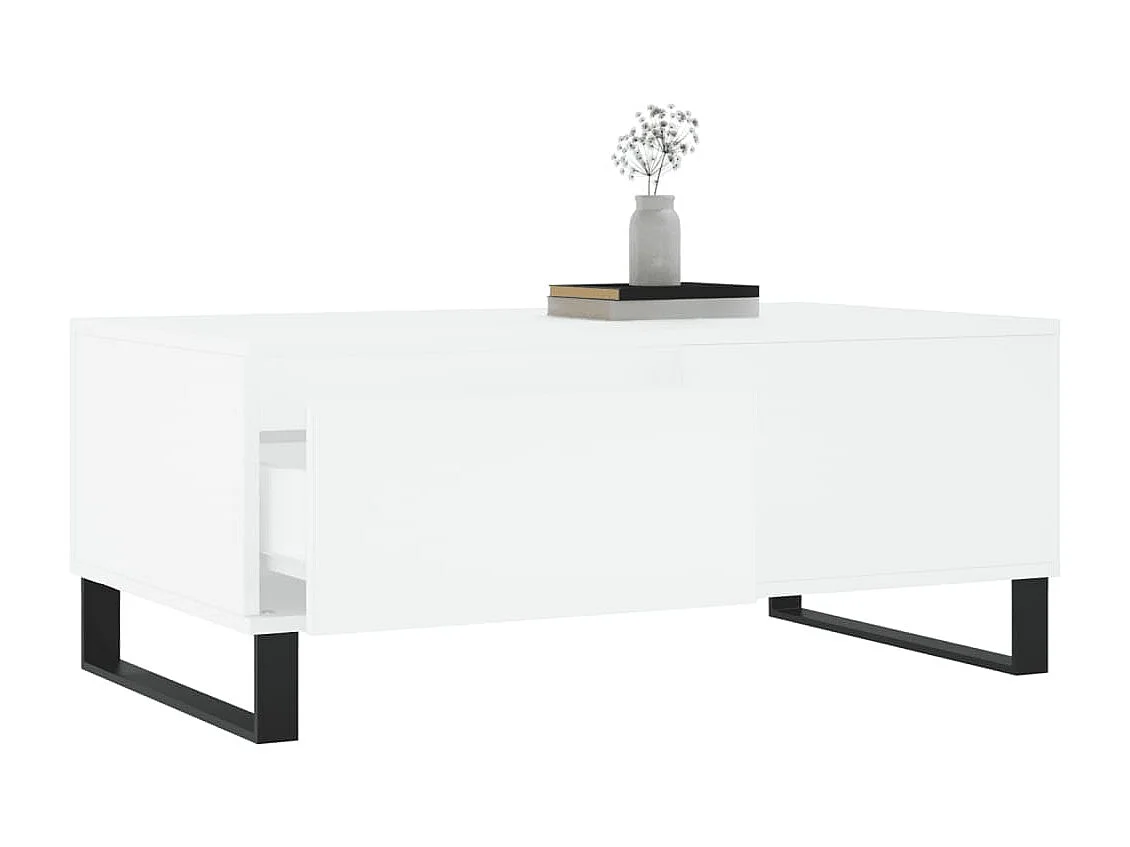 Couchtisch Beistelltisch Weiß 90x50x36,5 cm Holzwerkstoff -MN10597