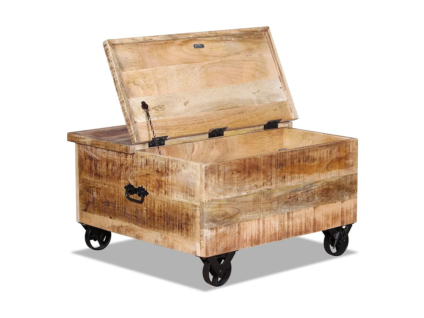 Couchtisch Beistelltisch Raues Mangoholz 70x70x40 cm -MN91755