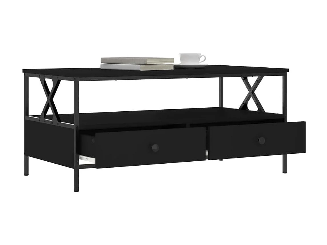 Couchtisch Beistelltisch Schwarz 100x51x45 cm Holzwerkstoff -MN16434