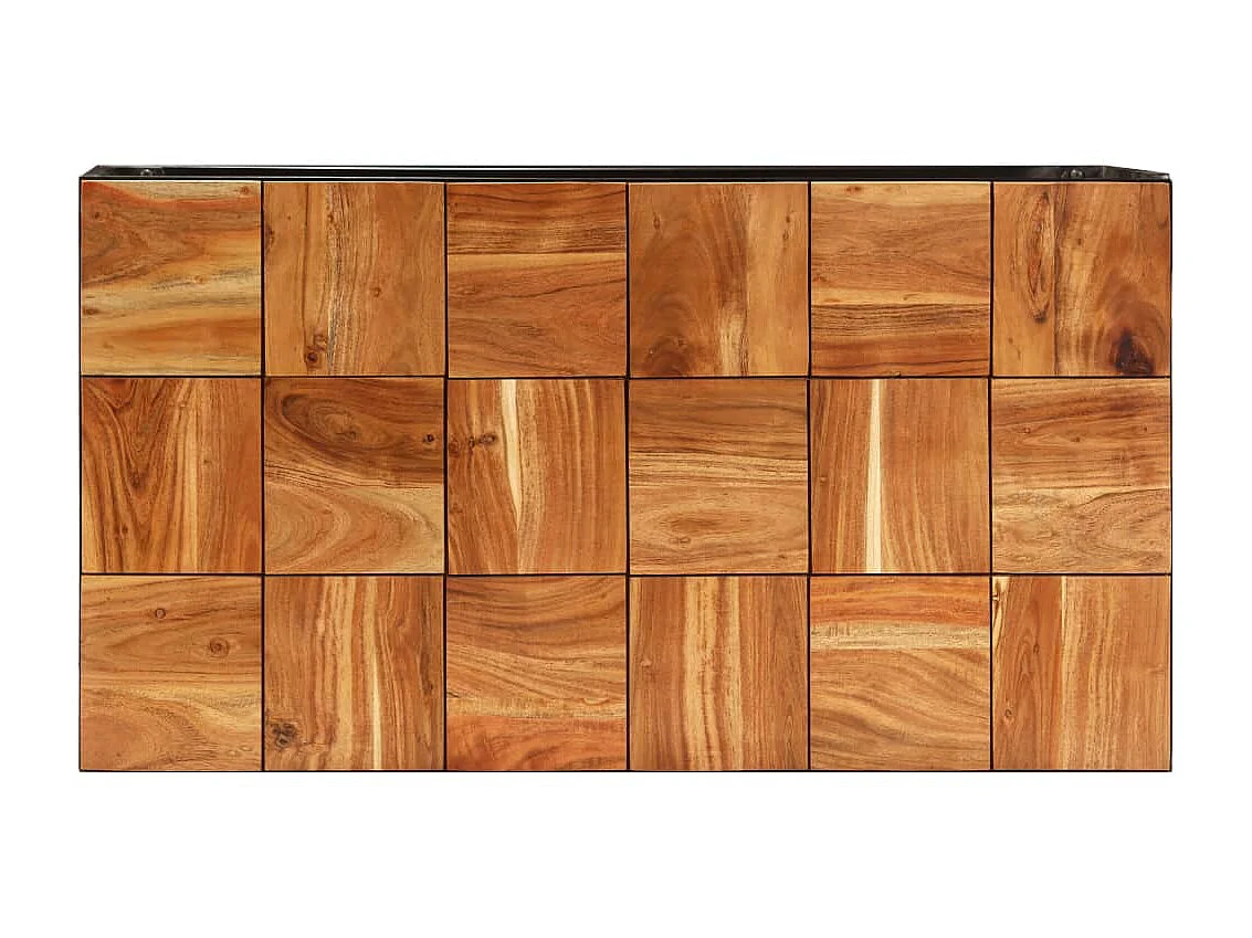 Couchtisch Beistelltisch 110 x 60 x 40 cm Massivholz Akazie und Stahl -MN42170