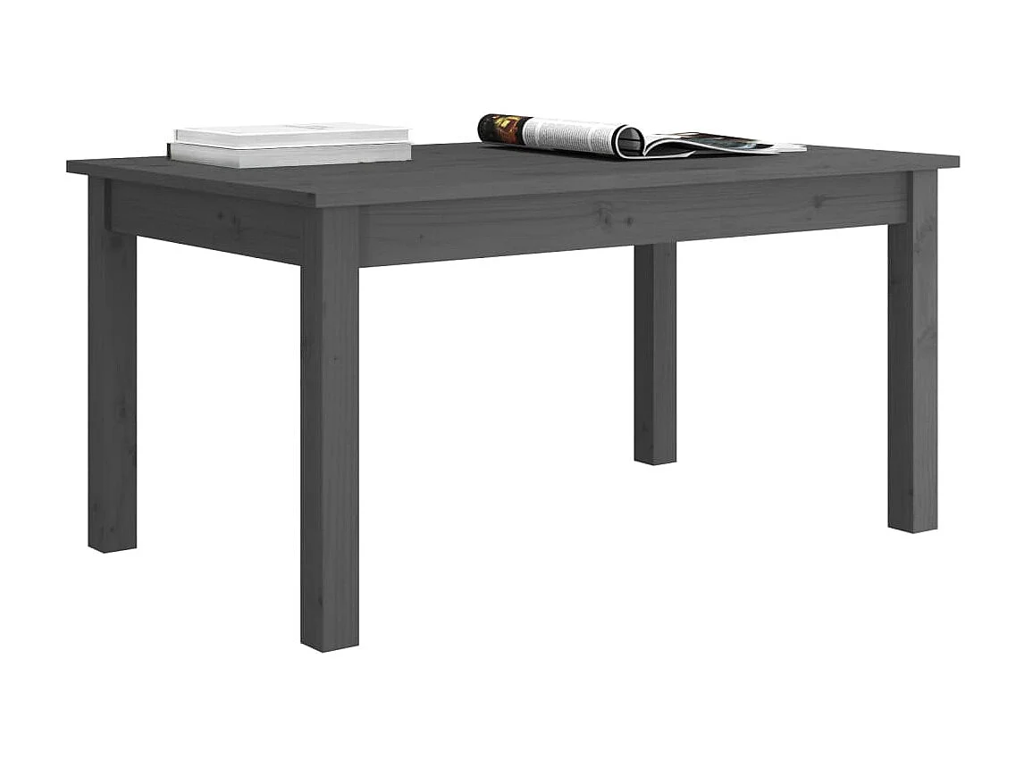 Couchtisch Beistelltisch Grau 80x50x40 cm Massivholz Kiefer -MN28494