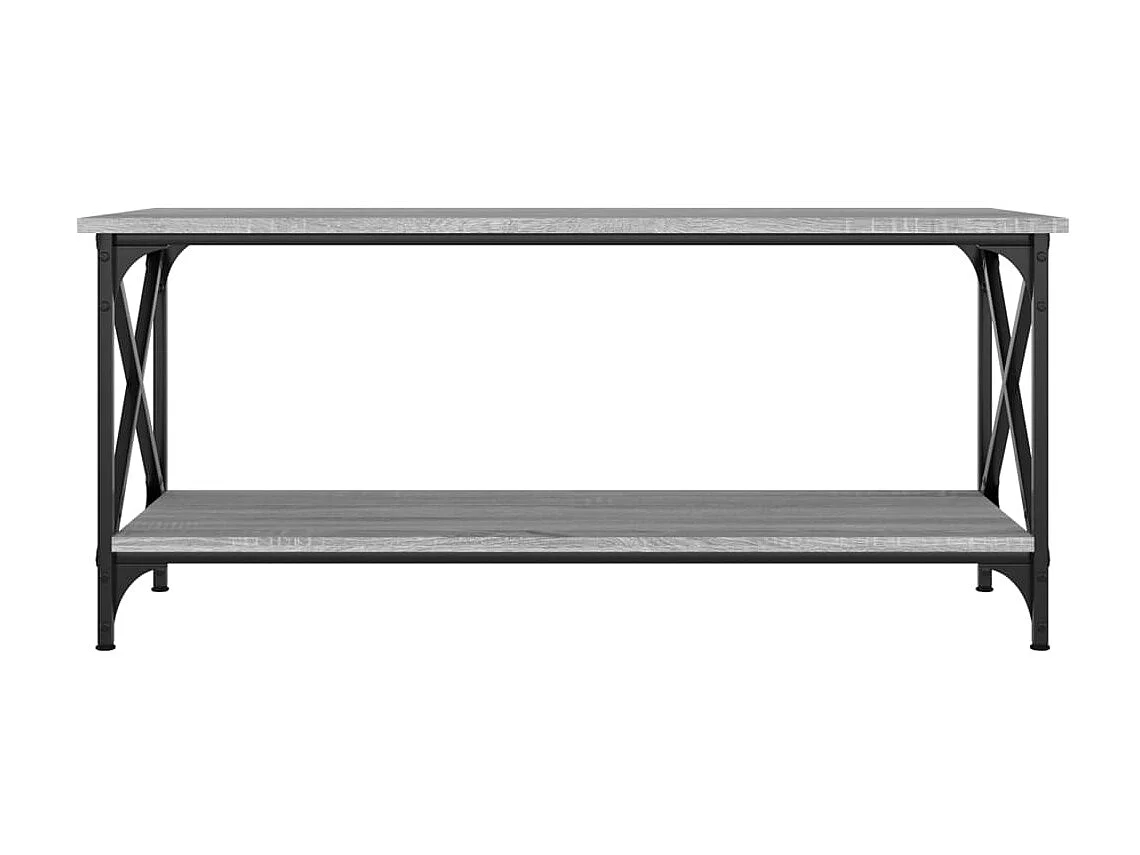 Couchtisch Beistelltisch Grau Sonoma 100x45x45 cm Holzwerkstoff und Eisen -MN33792
