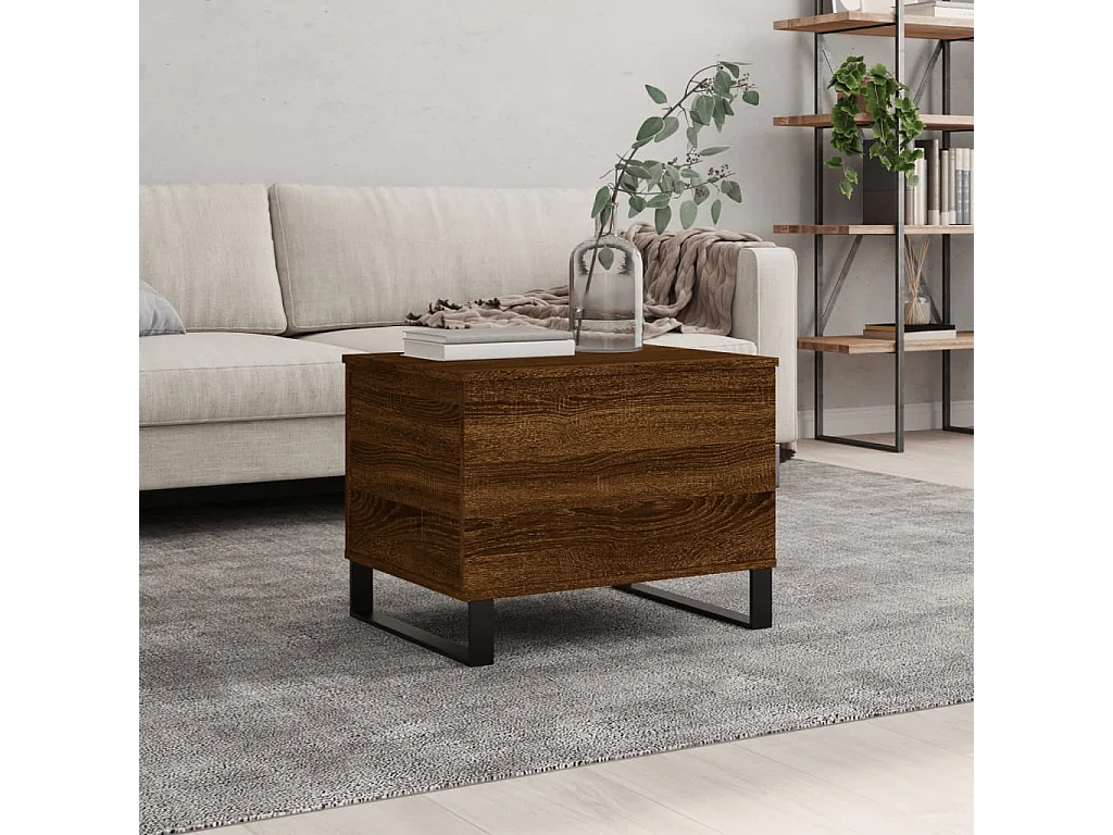 Couchtisch Braun Beistelltisch Eichen-Optik 60x44,5x45 cm Holzwerkstoff -MN39583