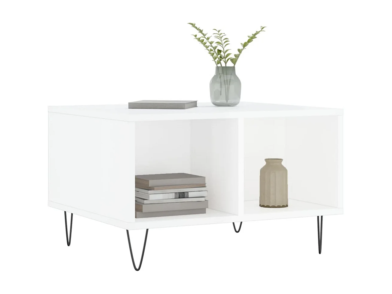 Couchtisch Beistelltisch Hochglanz-Weiß 60x50x36,5 cm Holzwerkstoff -MN72388