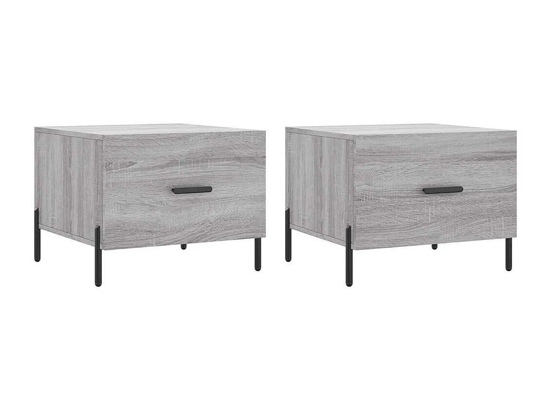 2er-Set Couchtische Beistelltisch Grau Sonoma 50x50x40 cm Holzwerkstoff -MN36972