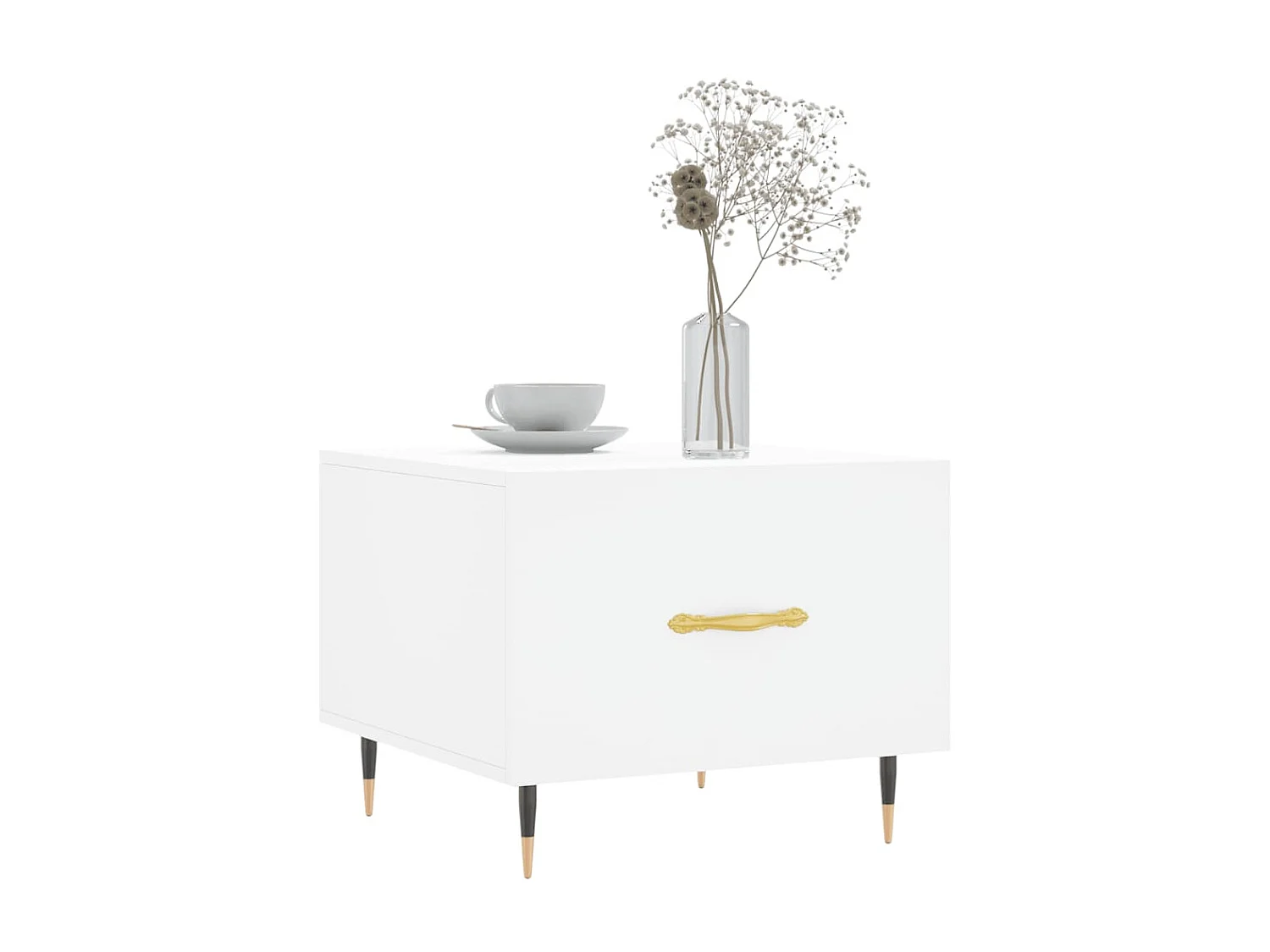 Couchtisch Beistelltisch Weiß 50x50x40 cm Holzwerkstoff -MN26560