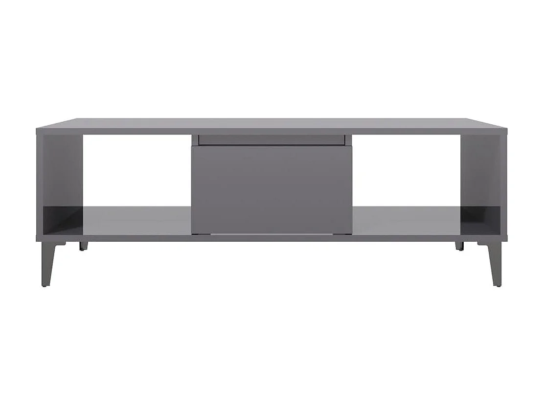 Couchtisch Beistelltisch Hochglanz-Grau 103,5x60x35 cm Holzwerkstoff -MN43258