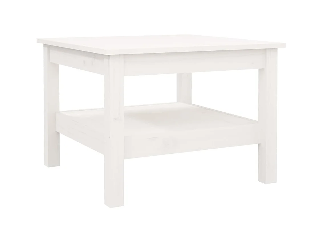Couchtisch Beistelltisch Weiß 55x55x40 cm Massivholz Kiefer -MN10683