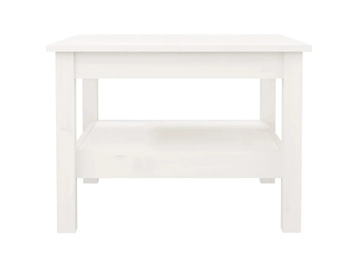 Couchtisch Beistelltisch Weiß 55x55x40 cm Massivholz Kiefer -MN10683