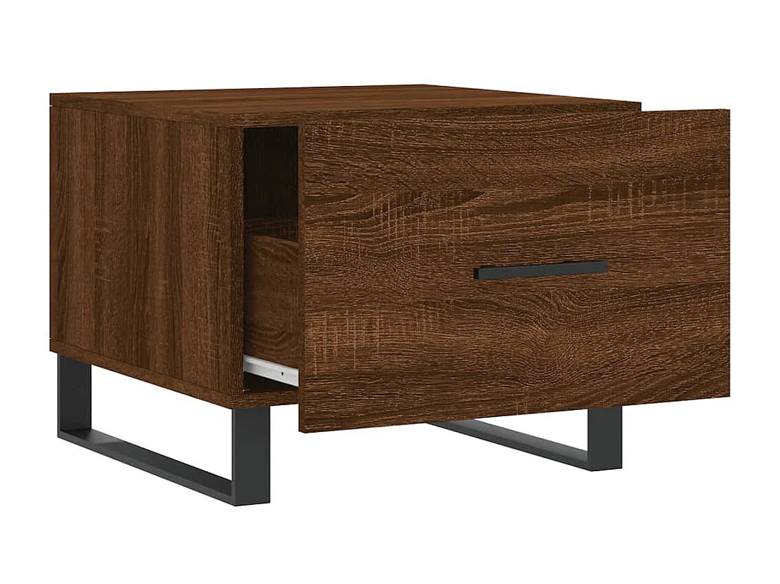 Couchtisch Braun Beistelltisch Eichen-Optik 50x50x40 cm Holzwerkstoff -MN10189