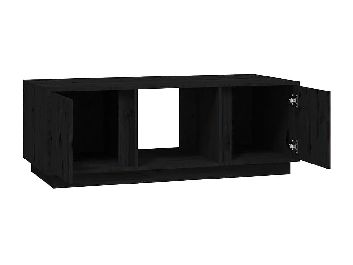 Couchtisch Beistelltisch Schwarz 110x50x40 cm Massivholz Kiefer -MN99866