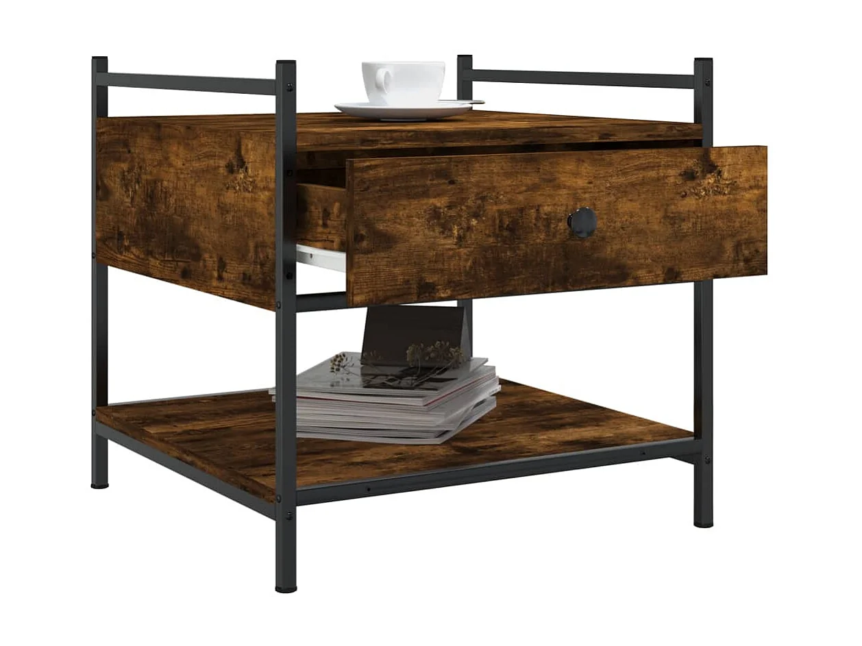 Couchtisch Beistelltisch Räuchereiche 50x50x50 cm Holzwerkstoff -MN85954