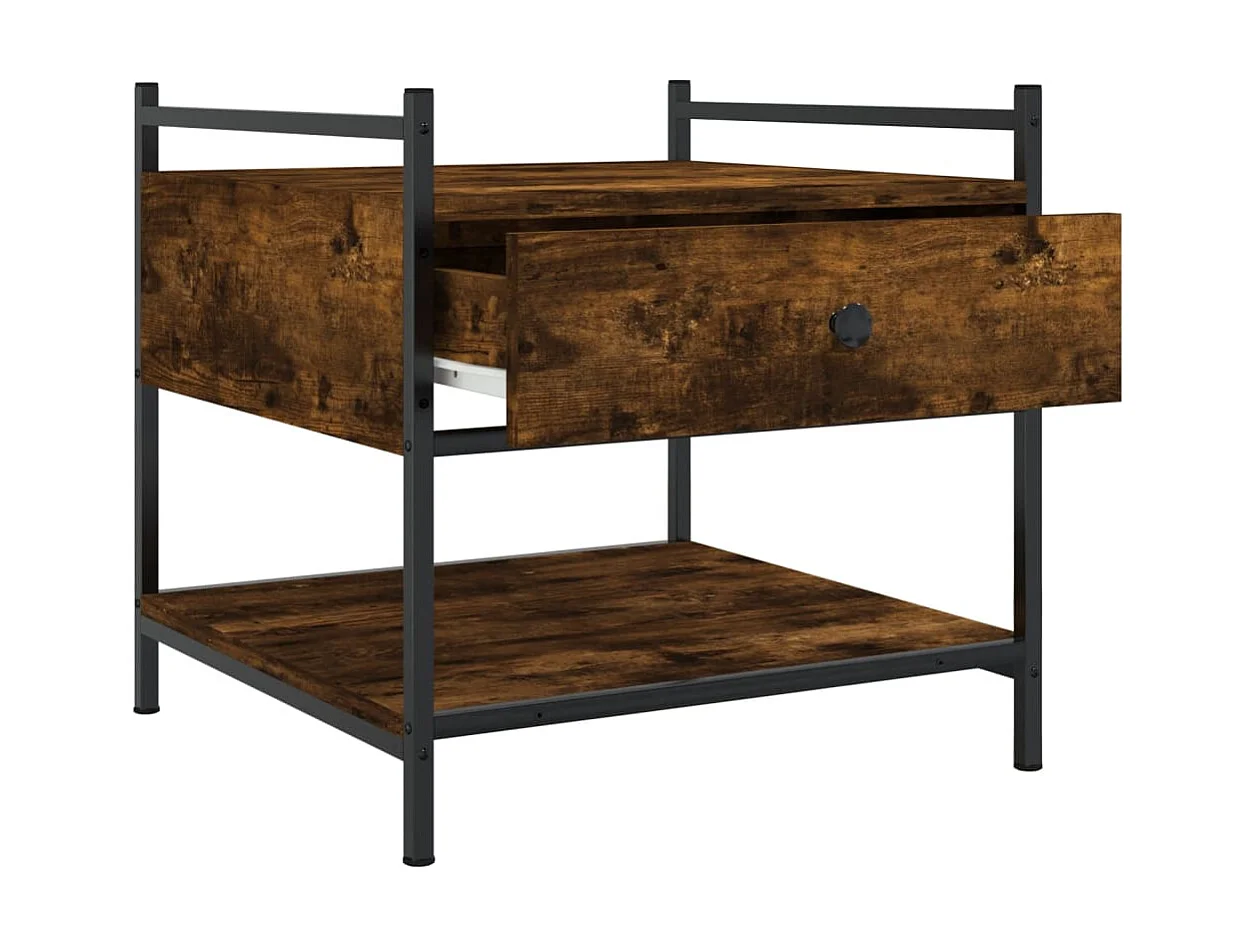 Couchtisch Beistelltisch Räuchereiche 50x50x50 cm Holzwerkstoff -MN85954