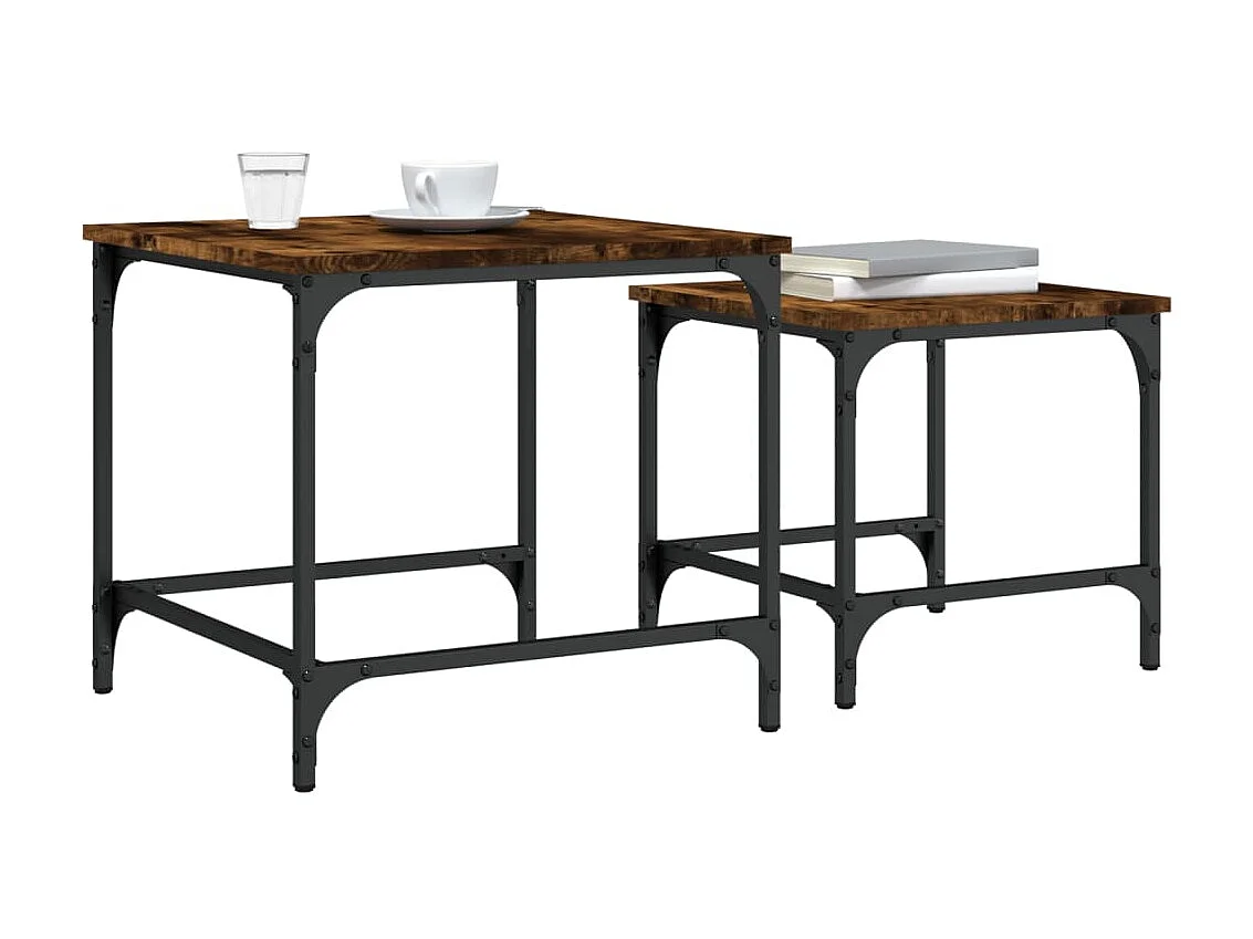 2er-Set Satztische Couchtische Räuchereiche Holzwerkstoff -MN87869