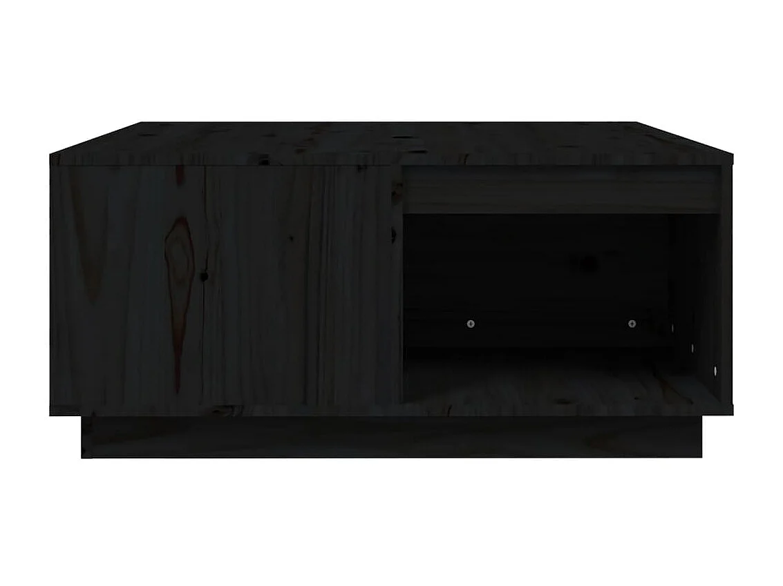 Couchtisch Beistelltisch Schwarz 80x81x36,5 cm Massivholz Kiefer -MN47988