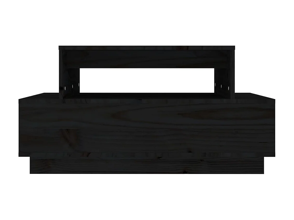Couchtisch Beistelltisch Schwarz 80x55x40,5 cm Massivholz Kiefer -MN40444