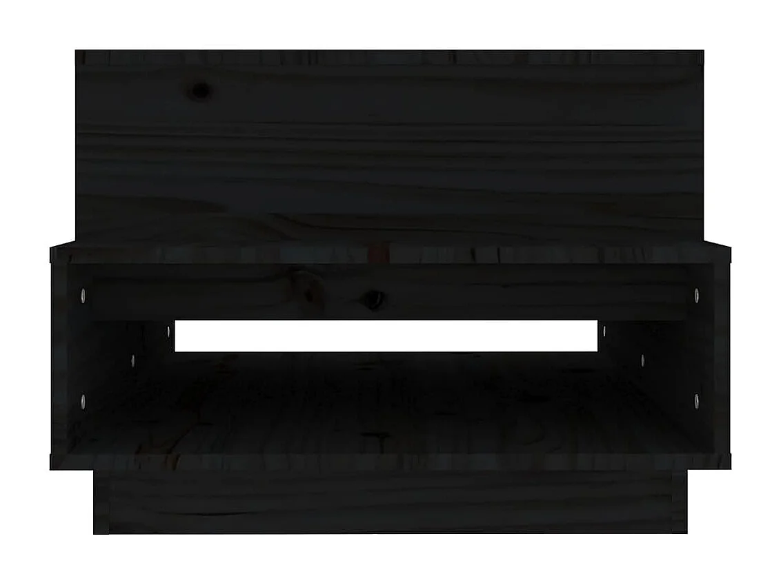 Couchtisch Beistelltisch Schwarz 80x55x40,5 cm Massivholz Kiefer -MN40444