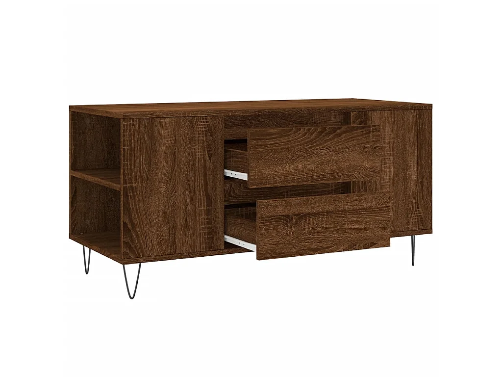 Couchtisch Braun Beistelltisch Eichen-Optik 102x44,5x50 cm Holzwerkstoff -MN23566