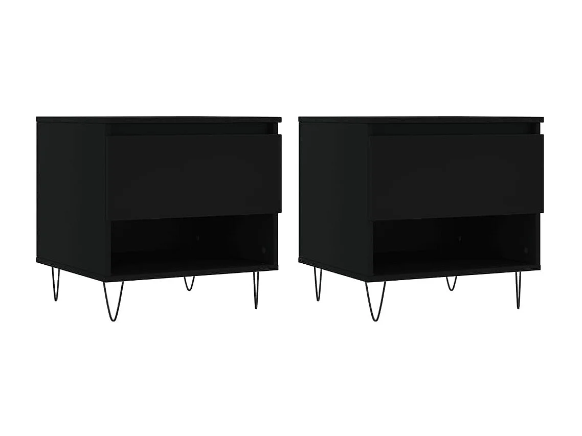 2er-Set Couchtische Beistelltisch Schwarz 50x46x50 cm Holzwerkstoff -MN52881