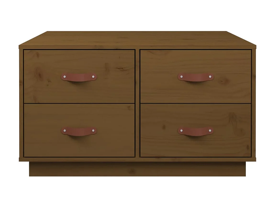 Couchtisch Beistelltisch Honigbraun 80x80x45 cm Massivholz Kiefer -MN64626