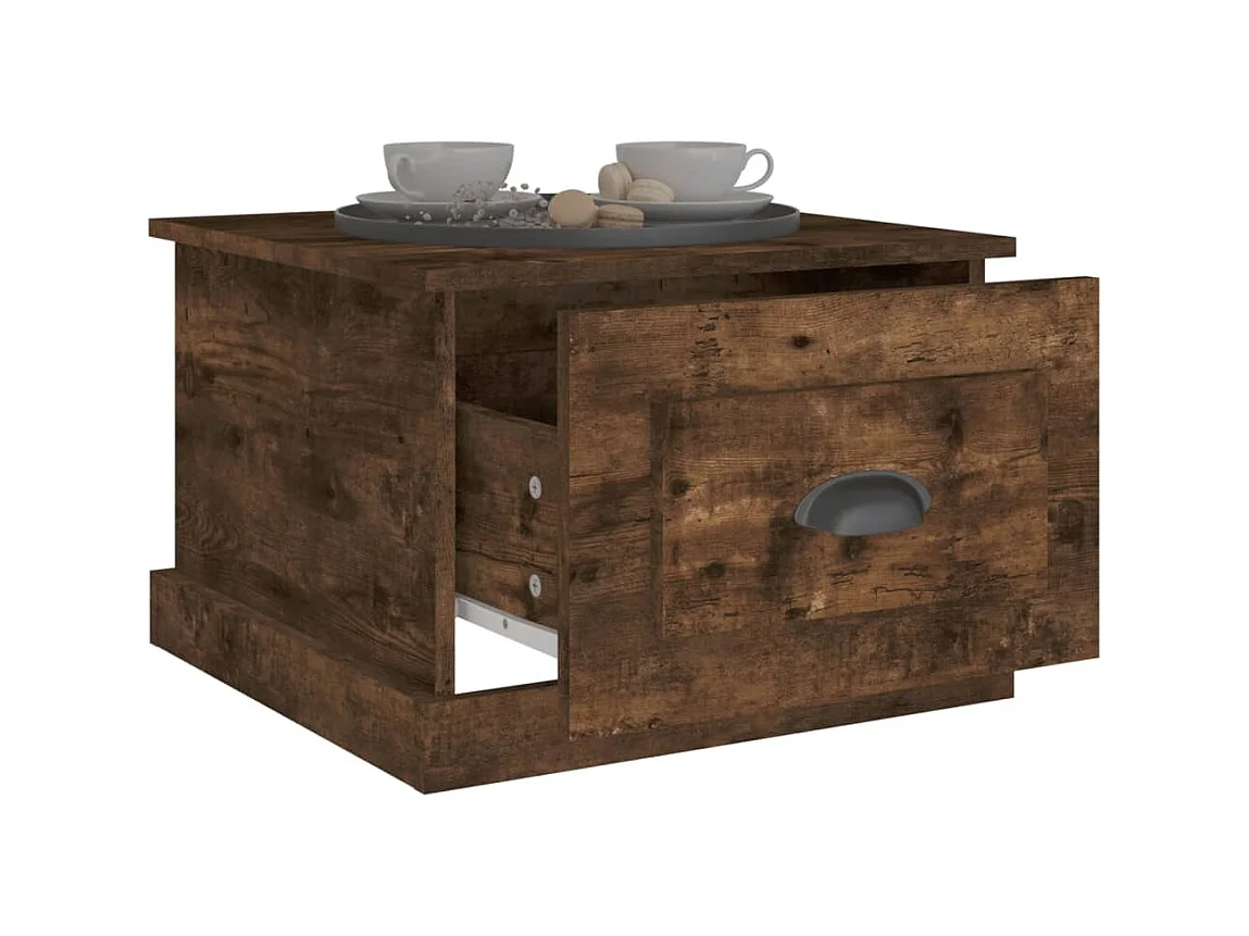 Couchtisch Beistelltisch Räuchereiche 50x50x35 cm Holzwerkstoff -MN40217