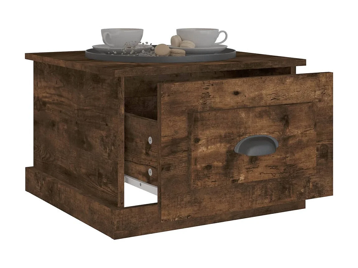 Couchtisch Beistelltisch Räuchereiche 50x50x35 cm Holzwerkstoff -MN40217