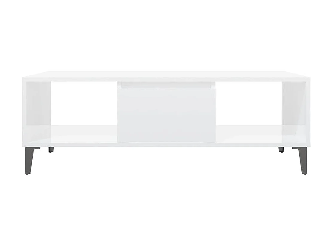 Couchtisch Beistelltisch Hochglanz-Weiß 103,5x60x35 cm Holzwerkstoff -MN34034