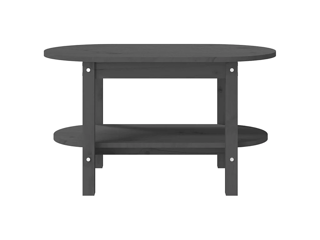 Couchtisch Beistelltisch Grau 80x45x45 cm Massivholz Kiefer -MN40170