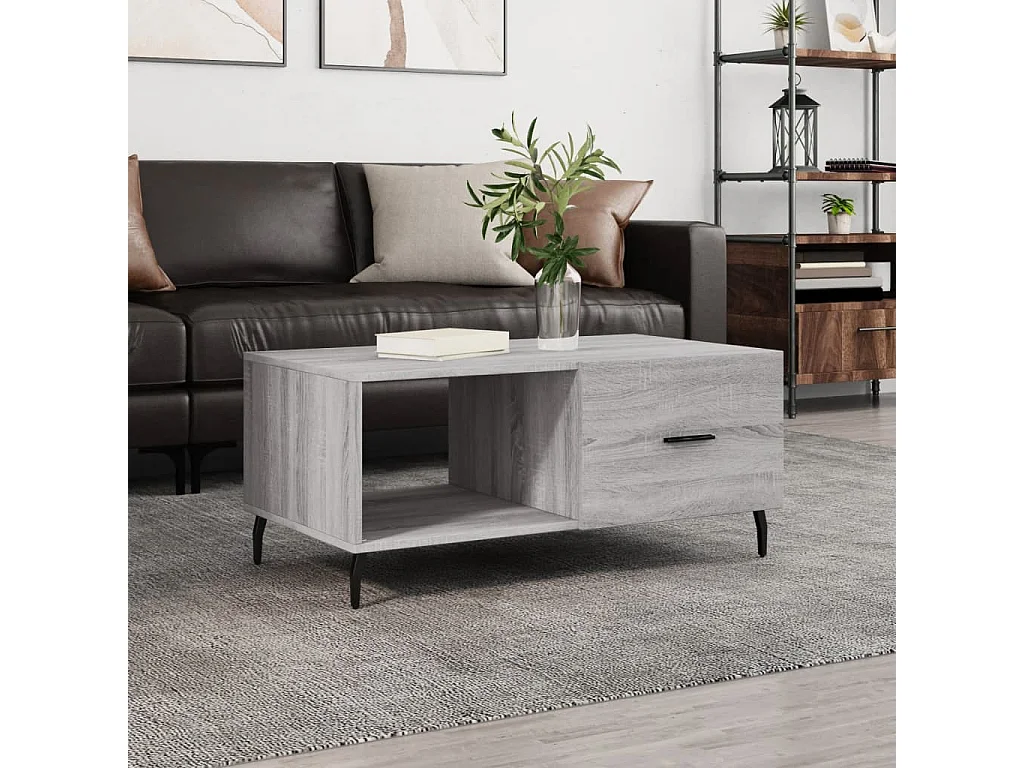 Couchtisch Beistelltisch Grau Sonoma 90x50x40 cm Holzwerkstoff -MN26223