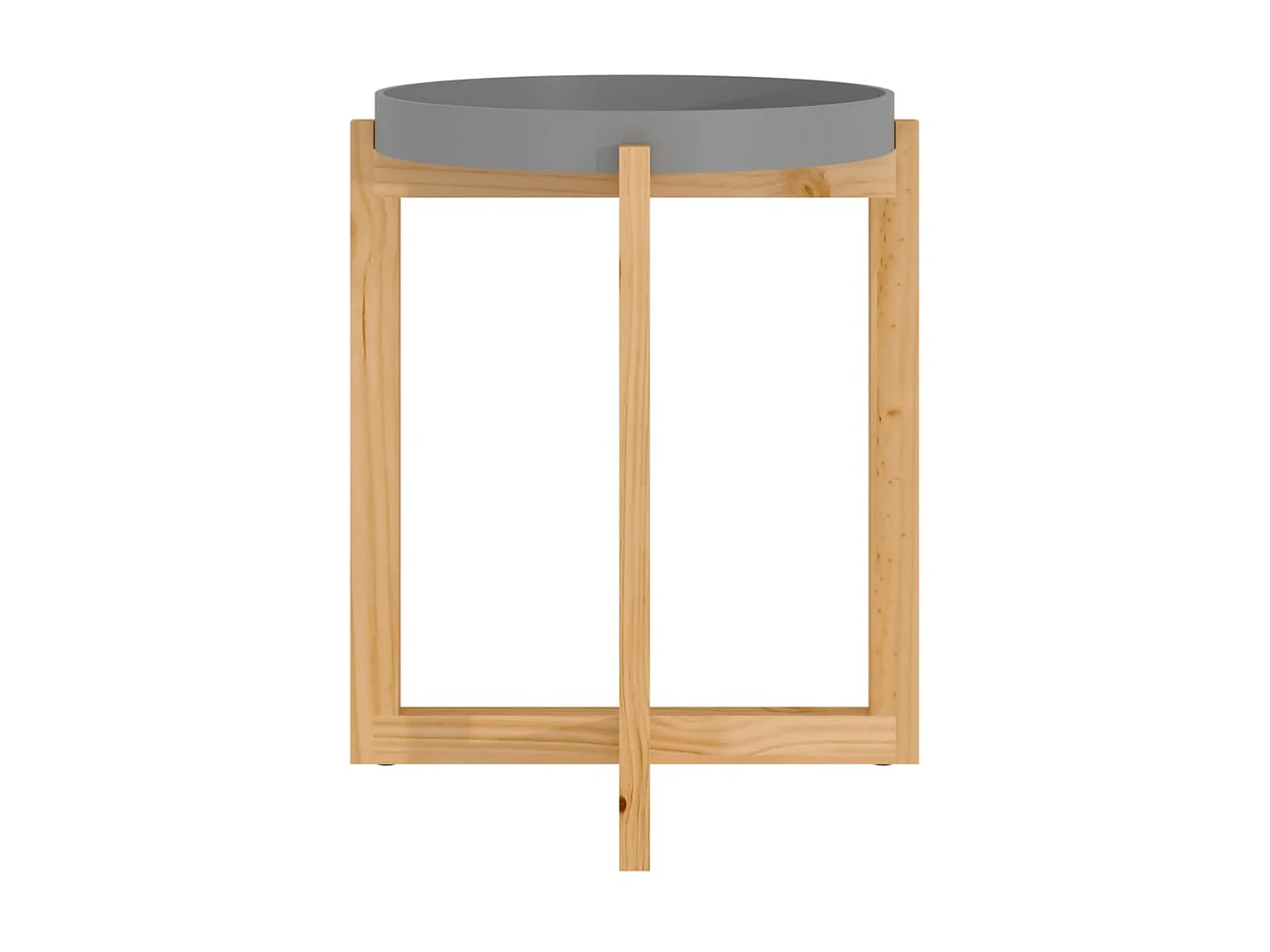 Couchtisch Beistelltisch Grau 41x41x48,5 cm Holzwerkstoff & Massivholz Kiefer -MN77371