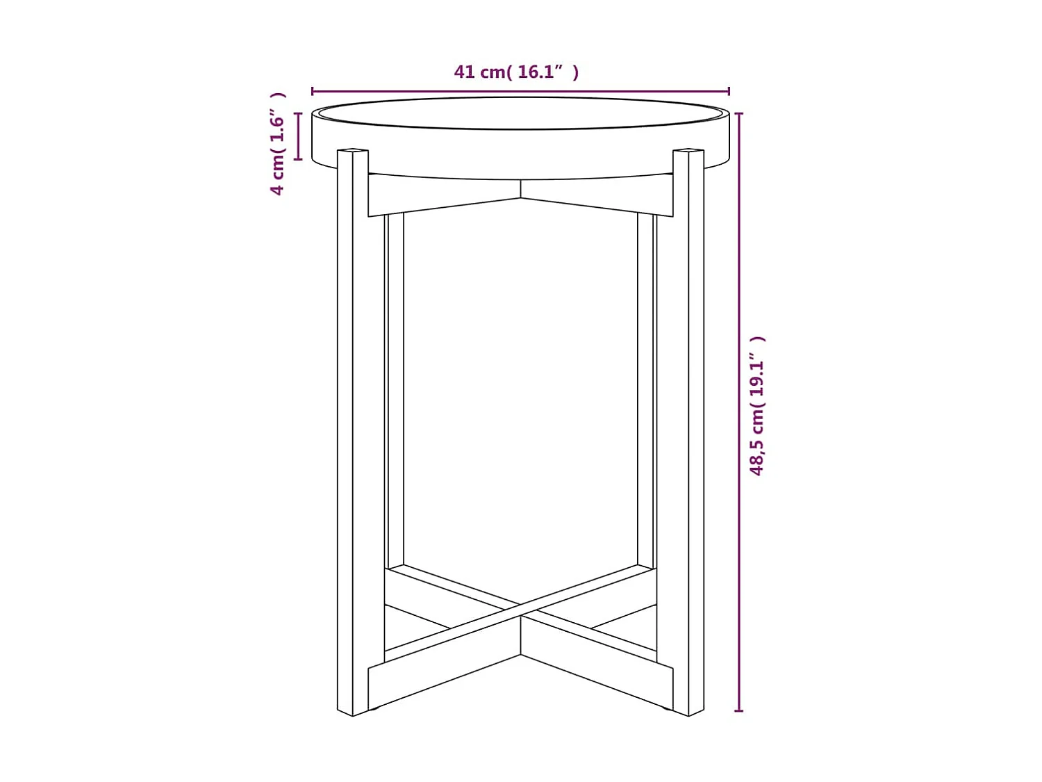 Couchtisch Beistelltisch Grau 41x41x48,5 cm Holzwerkstoff & Massivholz Kiefer -MN77371