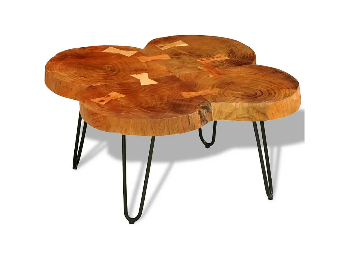 Couchtisch Beistelltisch 35 cm 4 Baumscheiben Massivholz -MN41222
