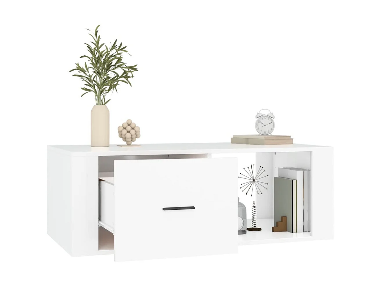 Couchtisch Beistelltisch Weiß 100x50,5x35 cm Holzwerkstoff -MN12776