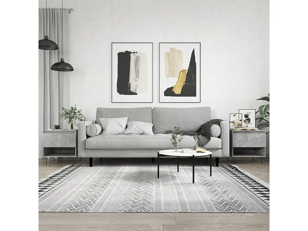 2er-Set Couchtische Beistelltisch Betongrau 50x46x50 cm Holzwerkstoff -MN63809