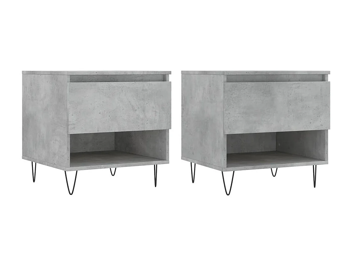 2er-Set Couchtische Beistelltisch Betongrau 50x46x50 cm Holzwerkstoff -MN63809