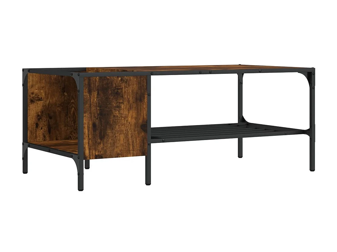 Couchtisch Beistelltisch mit Regal Räuchereiche 100x51x40 cm Holzwerkstoff -MN63090