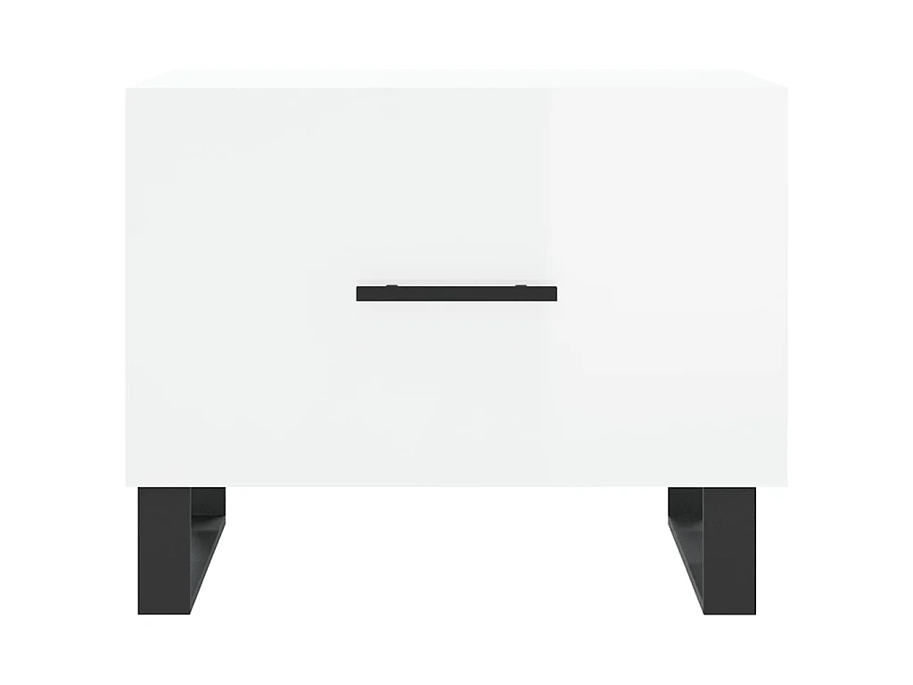 2er-Set Couchtische Beistelltisch Hochglanz-Weiß 50x50x40 cm Holzwerkstoff -MN19452