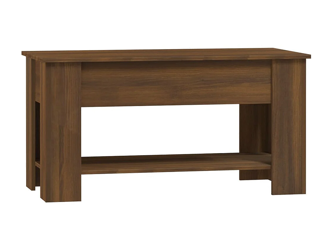 Couchtisch Braun Beistelltisch Eichen-Optik 101x49x52 cm Holzwerkstoff -MN38291