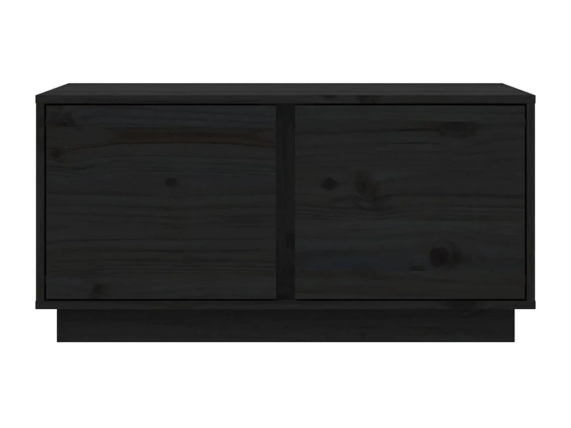 Couchtisch Beistelltisch Schwarz 80x50x40 cm Massivholz Kiefer -MN77994