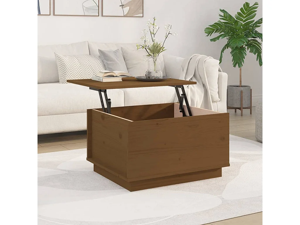 Couchtisch Beistelltisch Honigbraun 60x50x35 cm Massivholz Kiefer -MN61219