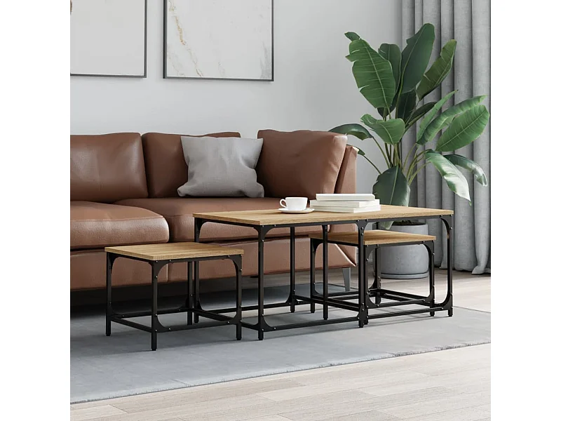 3er-Set Satztische Couchtische Sonoma-Eiche Holzwerkstoff -MN61496