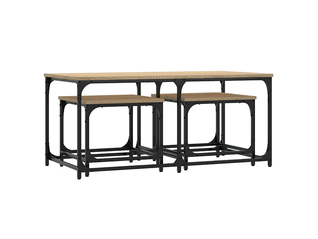 3er-Set Satztische Couchtische Sonoma-Eiche Holzwerkstoff -MN61496