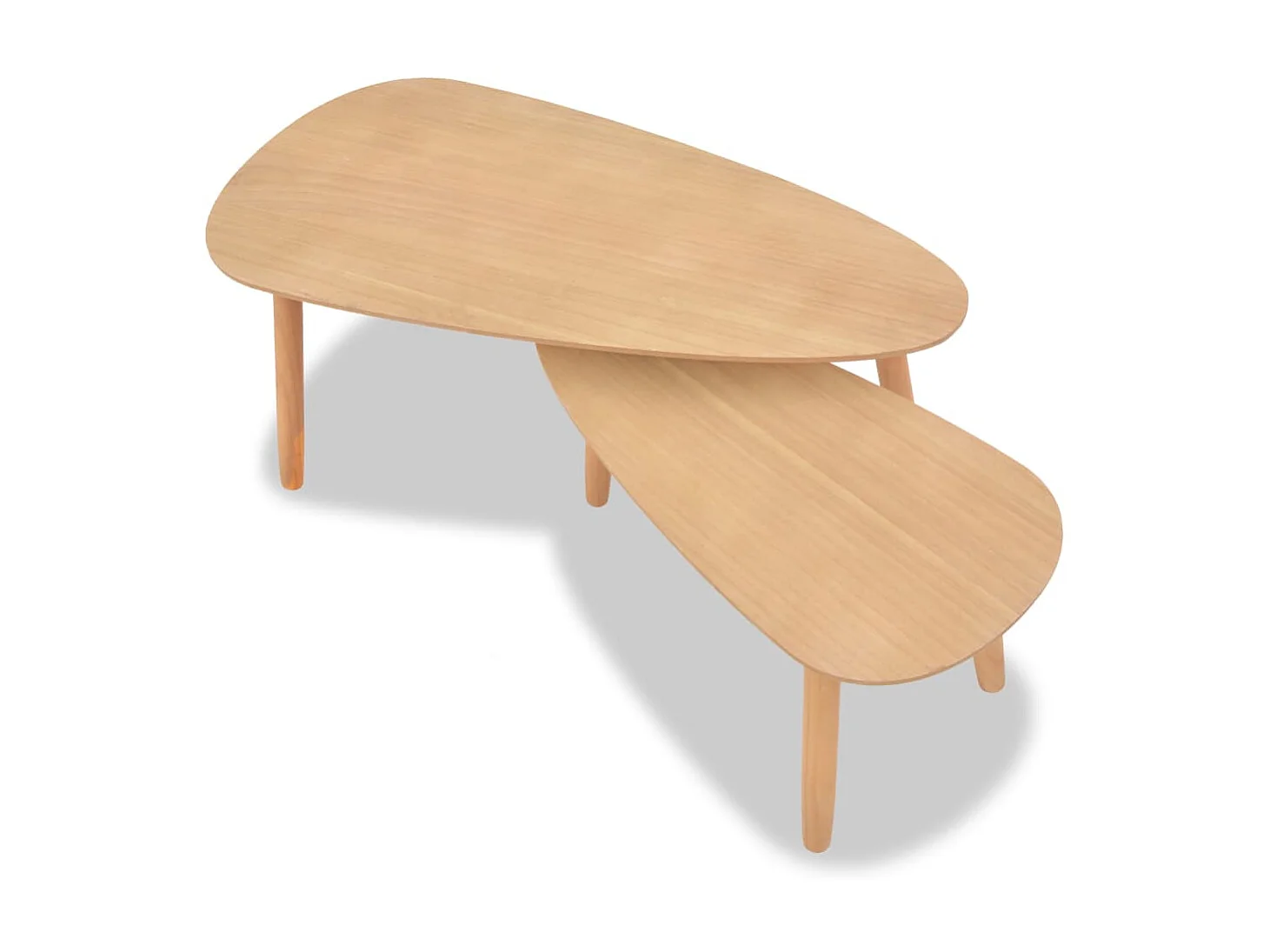 2er-Set Beistelltisch Couchtisch Kiefernholz Massiv Braun -MN50412