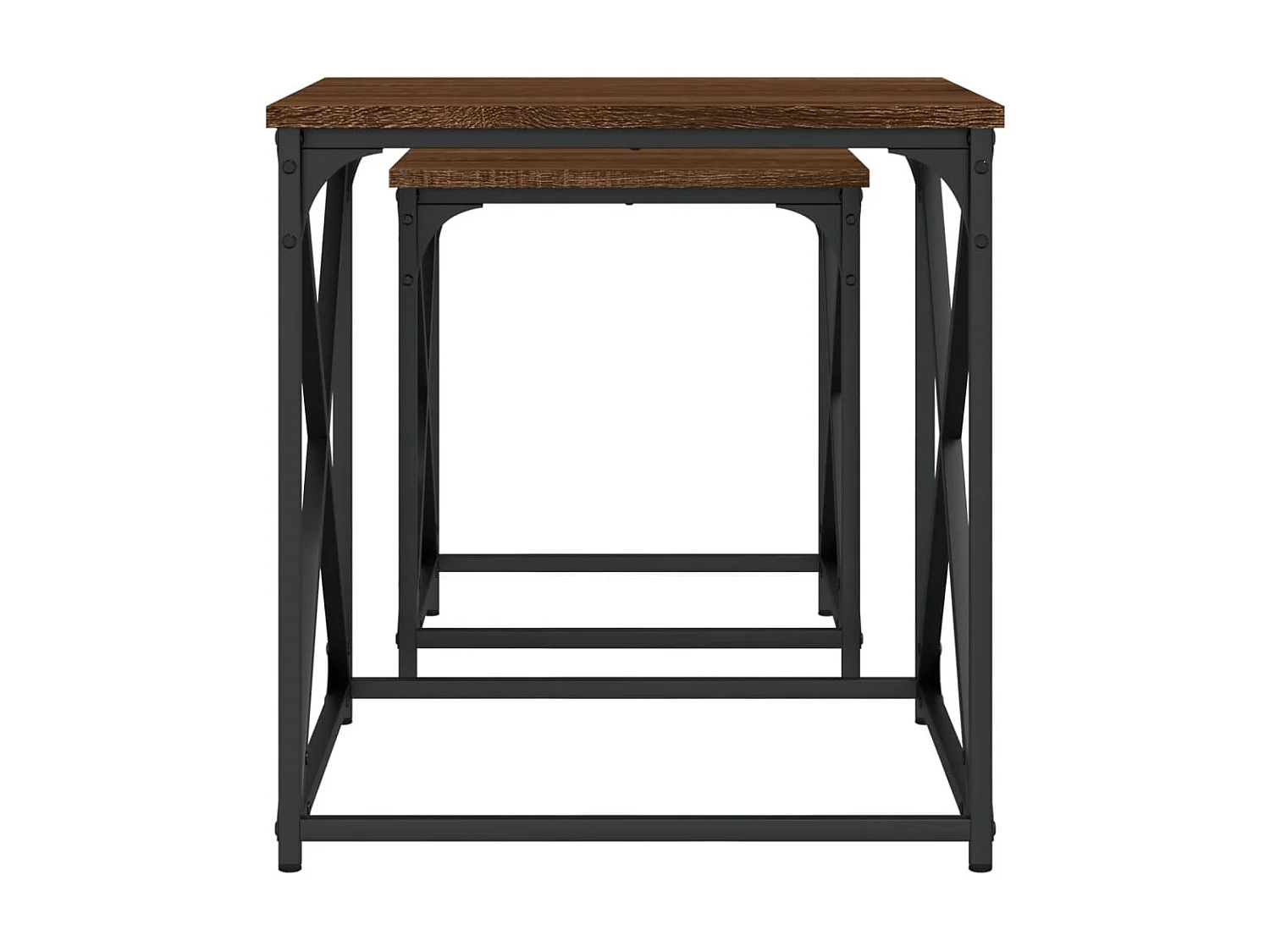 2er-Set Satztische Couchtische Braun Eichen-Optik Holzwerkstoff -MN49508